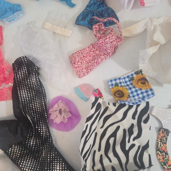Vintage lot Mod Barbie Doll Clone Handmade Dresses Clothes PJ Swim Tops Bath - Picture 6 of 16